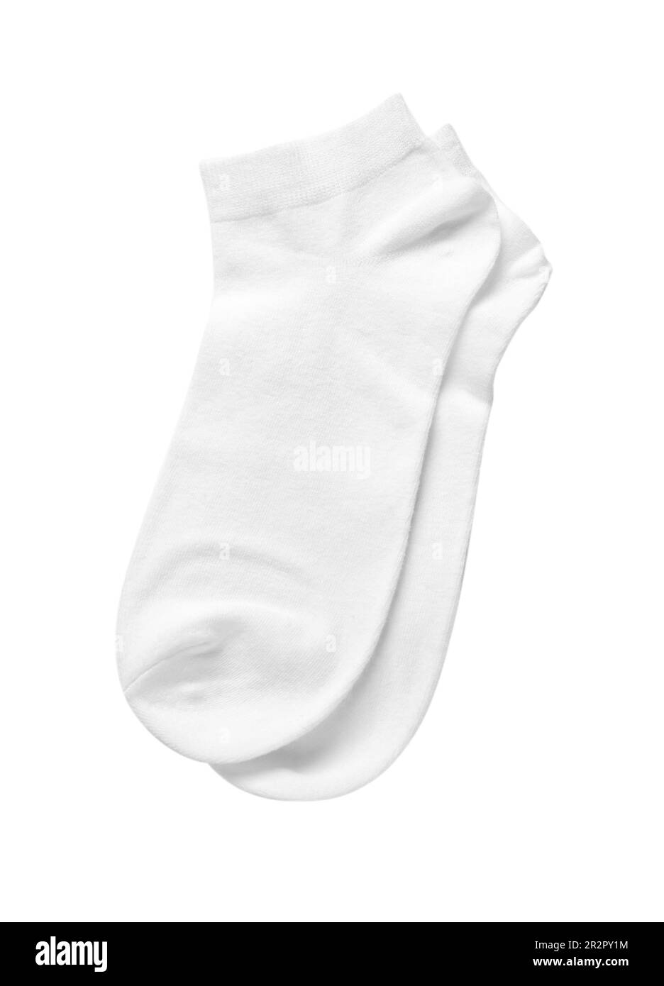 Paar Socken isoliert auf weiß, Draufsicht Stockfoto