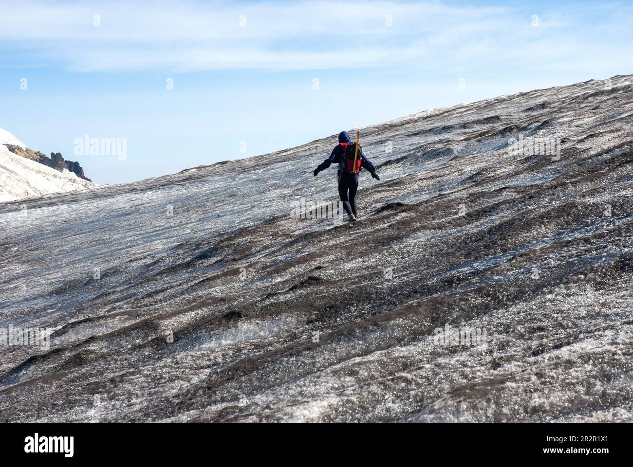 Bergsteiger nähern sich dem Gipfel des Mount Adams. Washington. USA Stockfoto