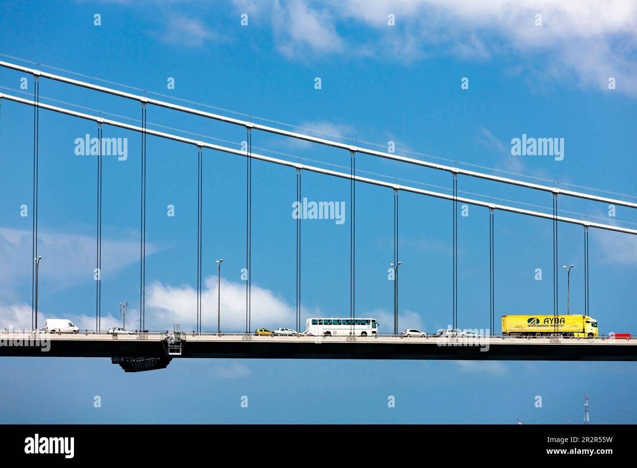 Fatih Sultan Mehmet Brücke, von der Rumeli Festung, Bosporus Straße, Istanbul, Sarıyer, Truthahn Stockfoto