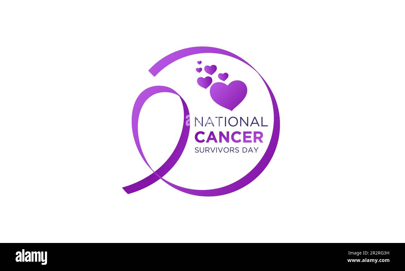 Der nationale Tag der Krebserkrankungen wird jedes Jahr am ersten sonntag im juni beobachtet. Vektorvorlage für Banner, Grußkarte, Poster mit Hintergrund. Vecto Stock Vektor