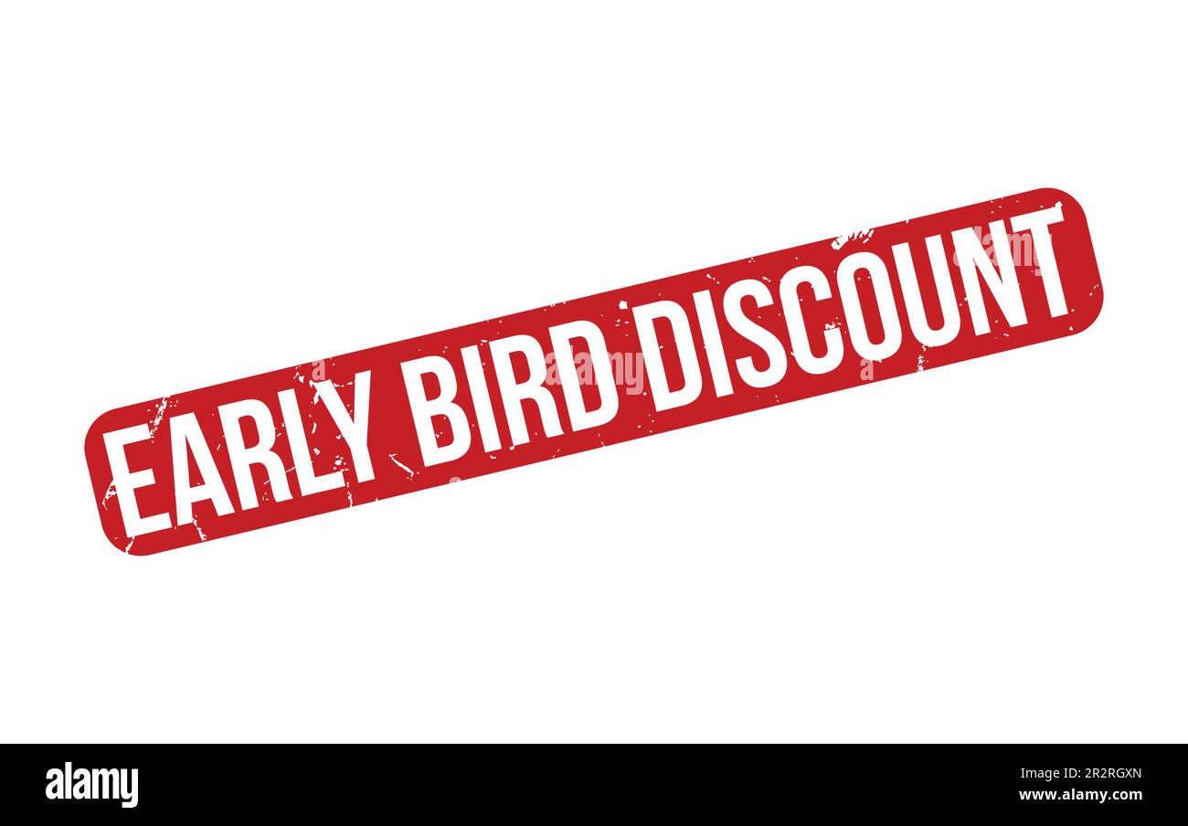 Early Bird Discount Gummistempel Dichtungsvektor Stock Vektor