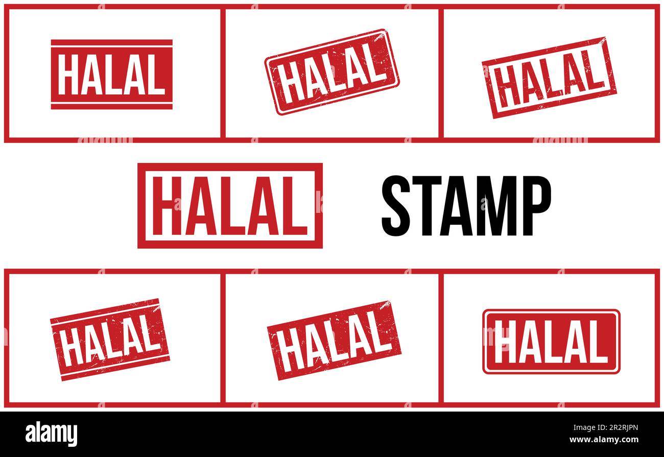 Halal-Gummi-Stempel-Set-Vektor Stock Vektor