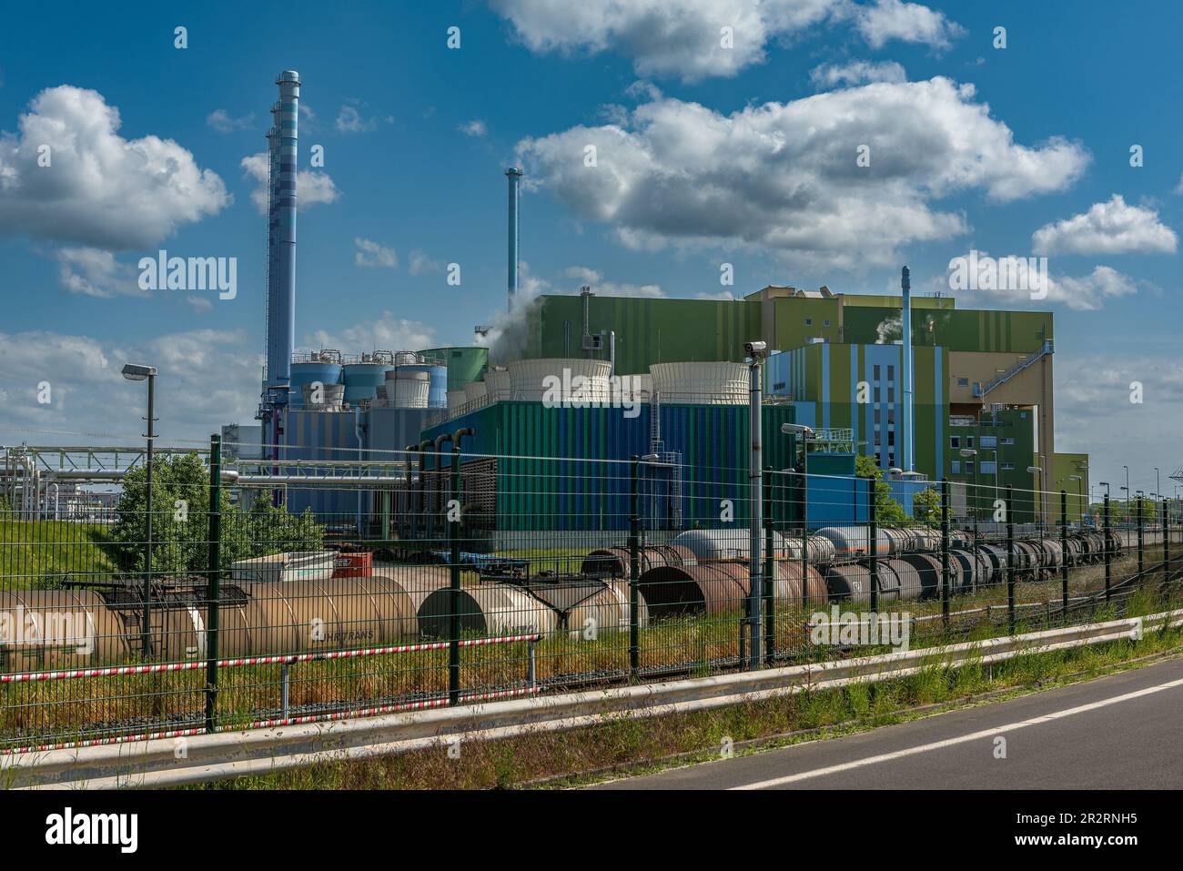 Industrielle Müllverbrennungsanlage im Industriepark Frankfurt-Höchst Stockfoto
