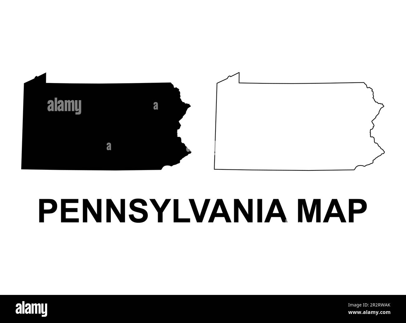 Kartensatz von Pennsylvania, vereinigte Staaten von amerika. Vektordarstellung des Symbols für flache Konzepte. Stock Vektor