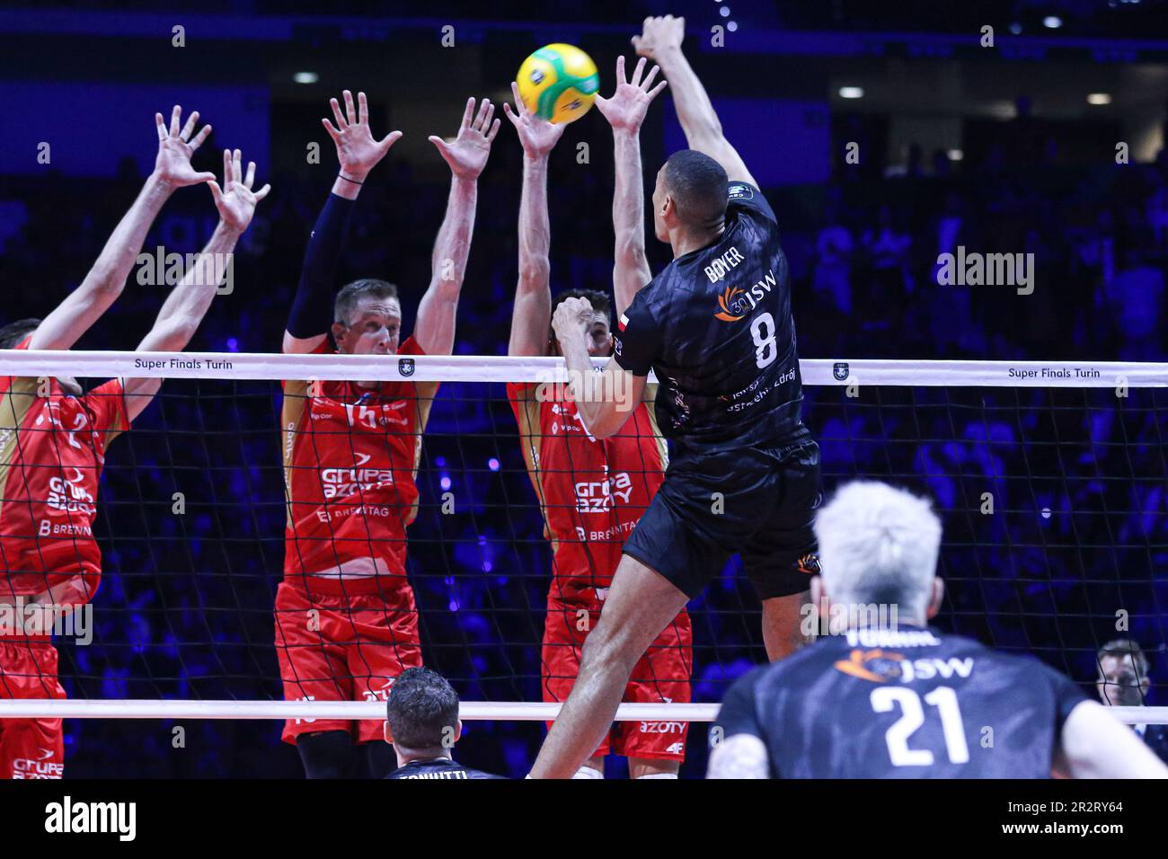 Pala Alpitour, Turin, Italien, 20. Mai 2023, #8 Boyer Stephen (Jastrzebski Wegiel) während des Männer Super Finals 2023 - Grupa Azoty Kedzierzyn-Kozle vs Ja Stockfoto