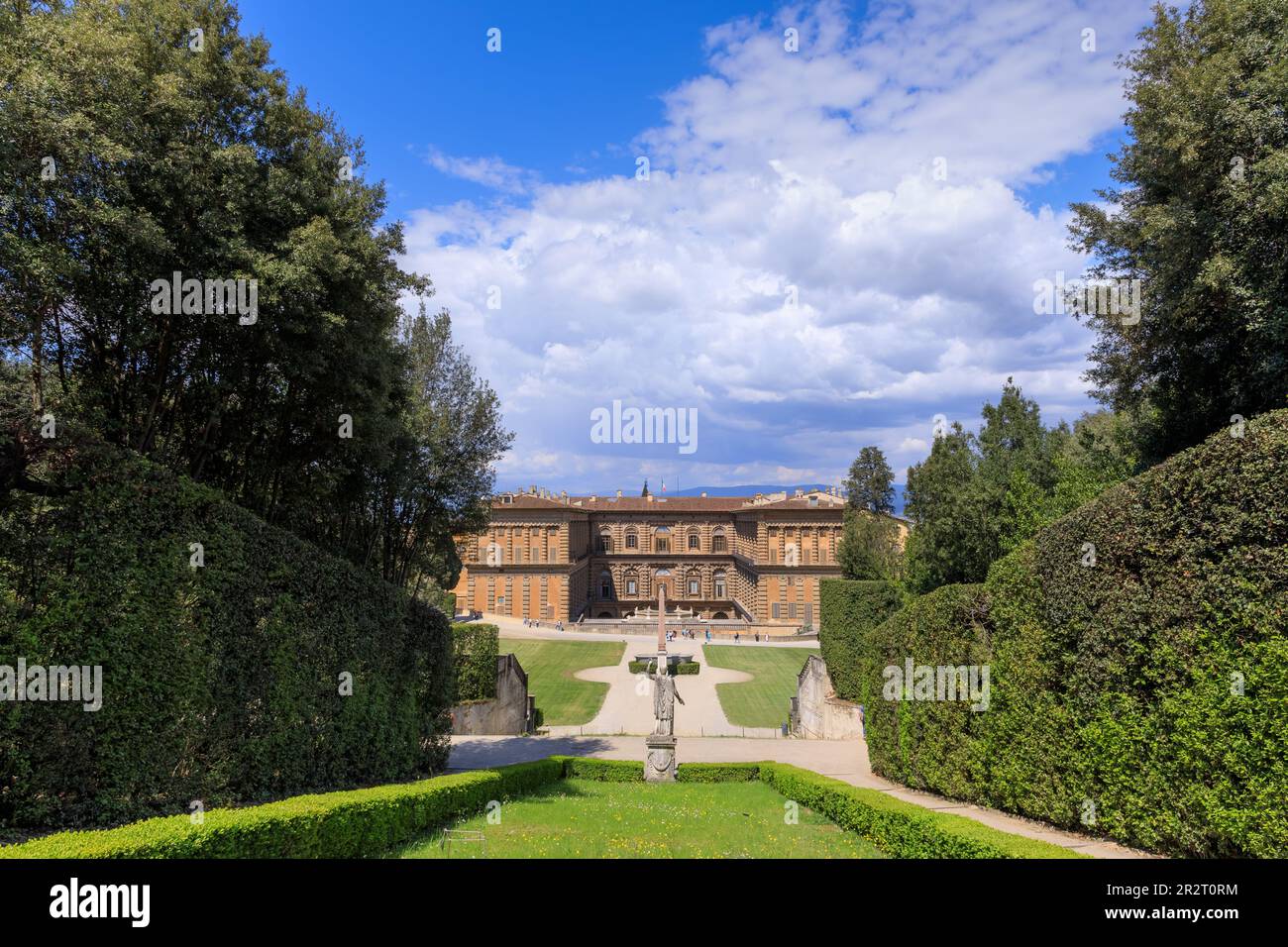 Boboli-Gärten in Florenz, direkt hinter dem Palazzo Pitti, Italien. Die Familie Medici schuf den italienischen Gartenstil, der für viele zu einem Vorbild werden sollte Stockfoto