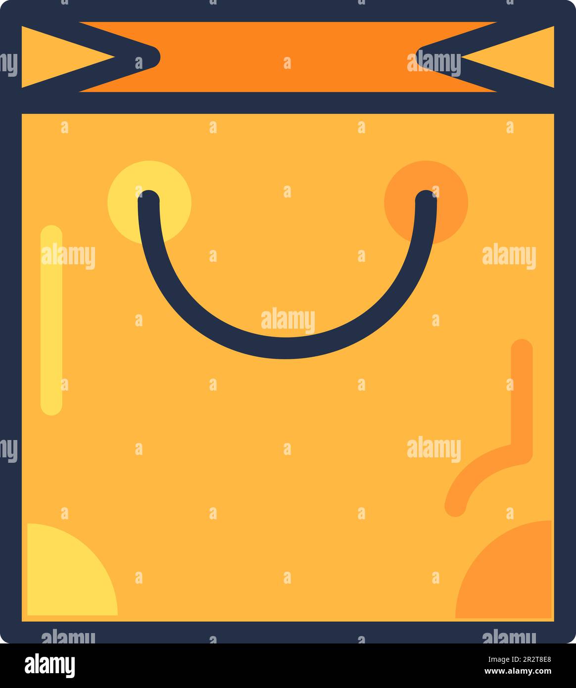 Papiertüte mit Griffen für Waren aus dem Geschäft. Transport- und Verpackungseinkäufe aus dem Supermarkt. Käuferpackung. Einfacher Zeichentrickkonturvektor Stock Vektor