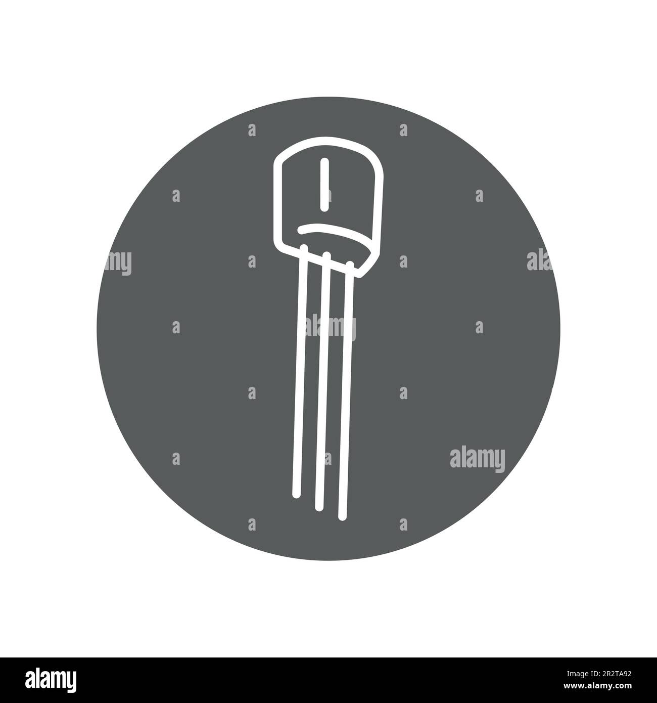 Schwarzes Liniensymbol für Konstantstromdiode. Piktogramm für Webseite, mobile App, Werbeaktion. Stock Vektor