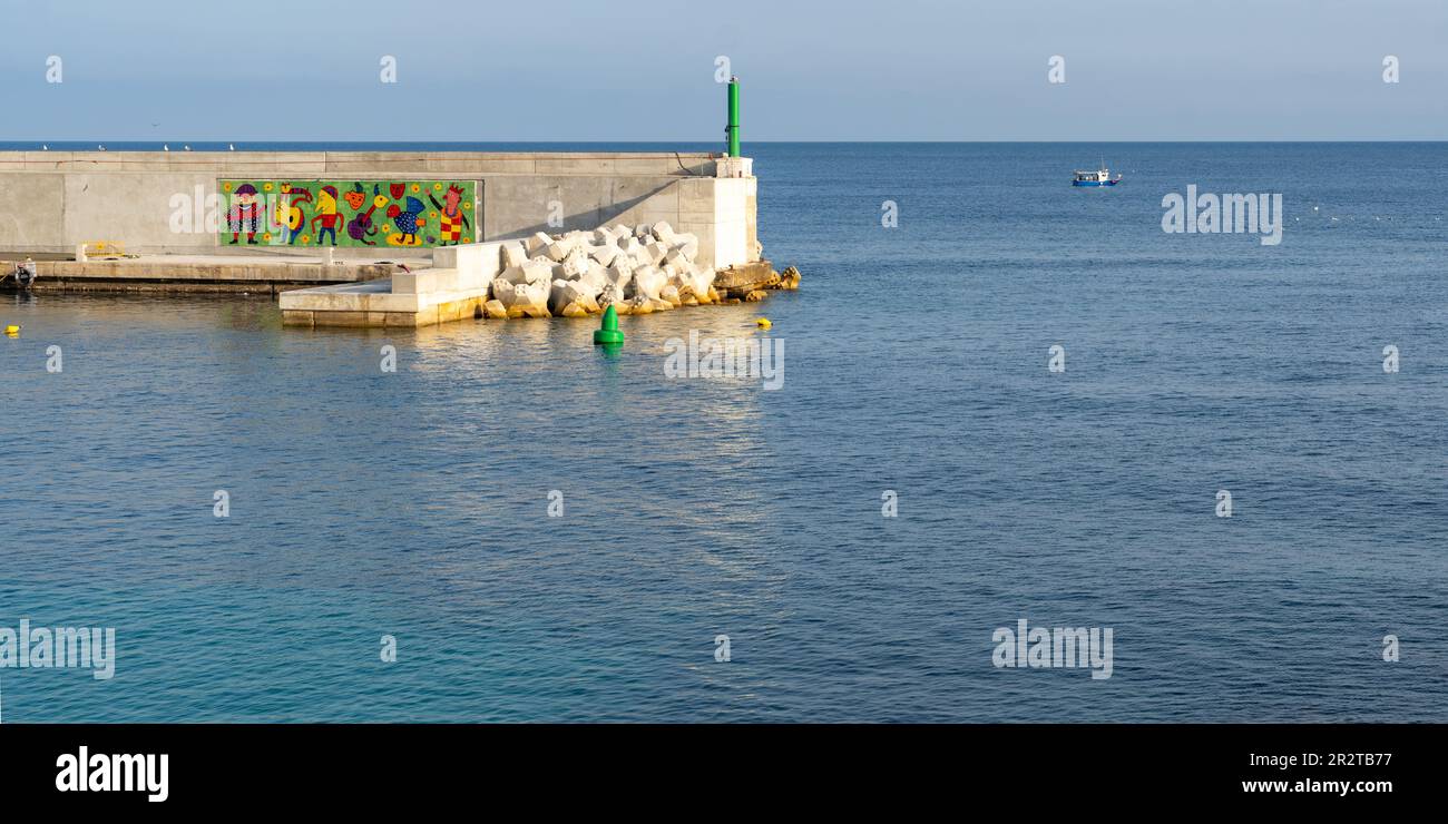 Muelle de Cala Rajada, Mallorca, Illes Balears Stockfoto