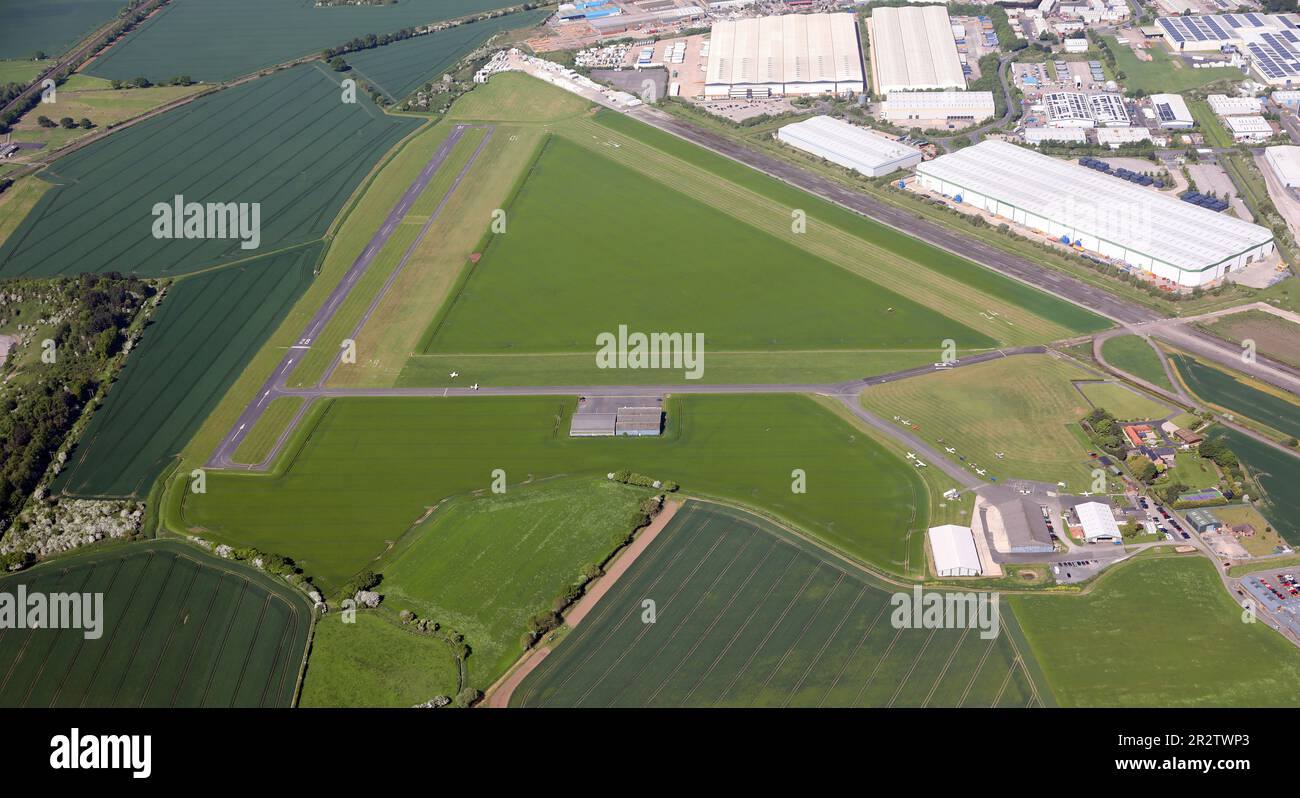 Luftaufnahme des Sherburn Airfield Stockfoto