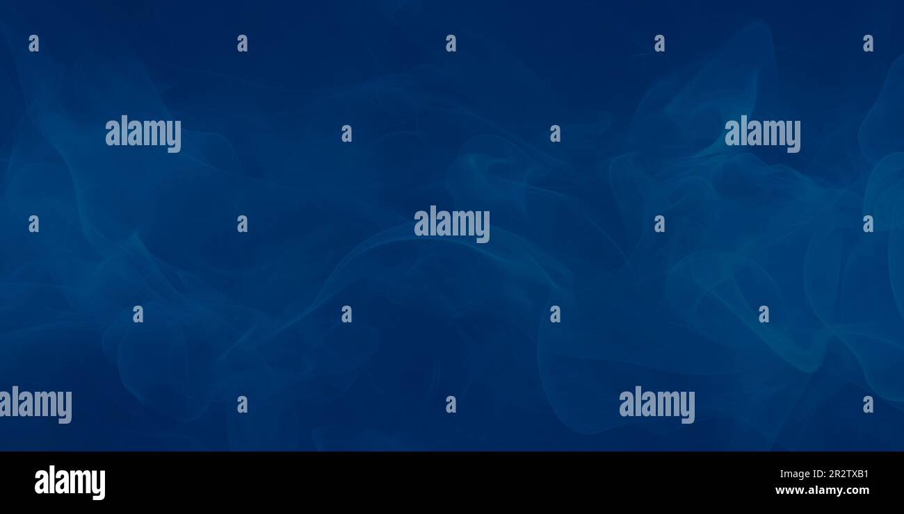Blauer Texturhintergrund, abstrakter dunkler Rauch wirbelt, verschwommenes weiches Muster für Tapeten. Stockfoto