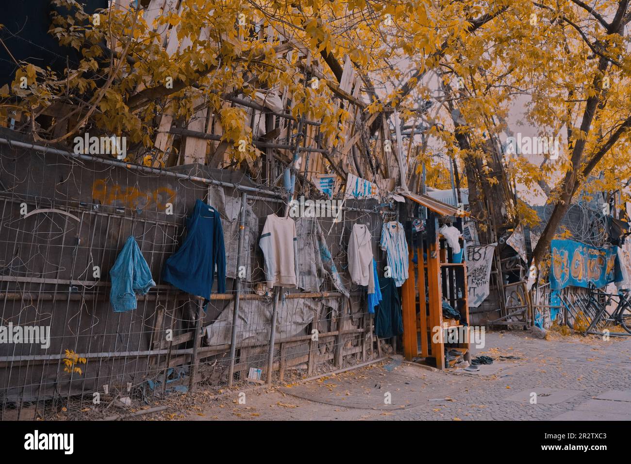 Urban Nomadic Lifestyle, Stoffspende, Köpi Berlin Stockfoto