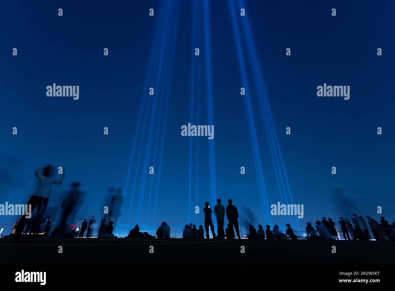 Lichtshow am himmel von shibuya Stockfoto