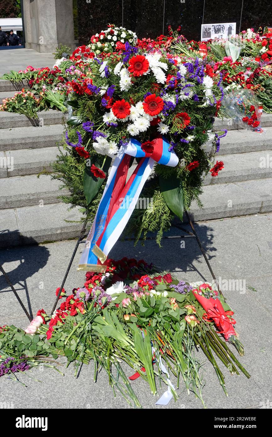 Sowjetisches Kriegsdenkmal in Berlin Tiergarten, 9. Mai 2023, Deutschland Stockfoto