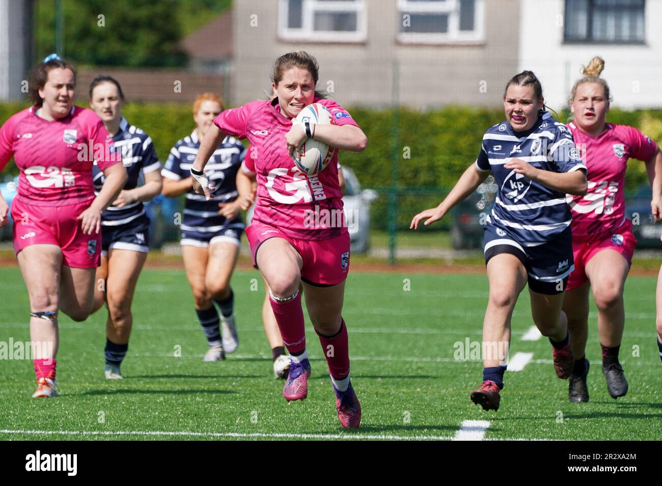 Ffion Jones von Cardiff Dämonen während des Spiels des Betfred Challenge Cup an den Spielfeldern der Cardiff University. 21. Mai 2023 Credit Alamy Live / Penallta Photographics Stockfoto