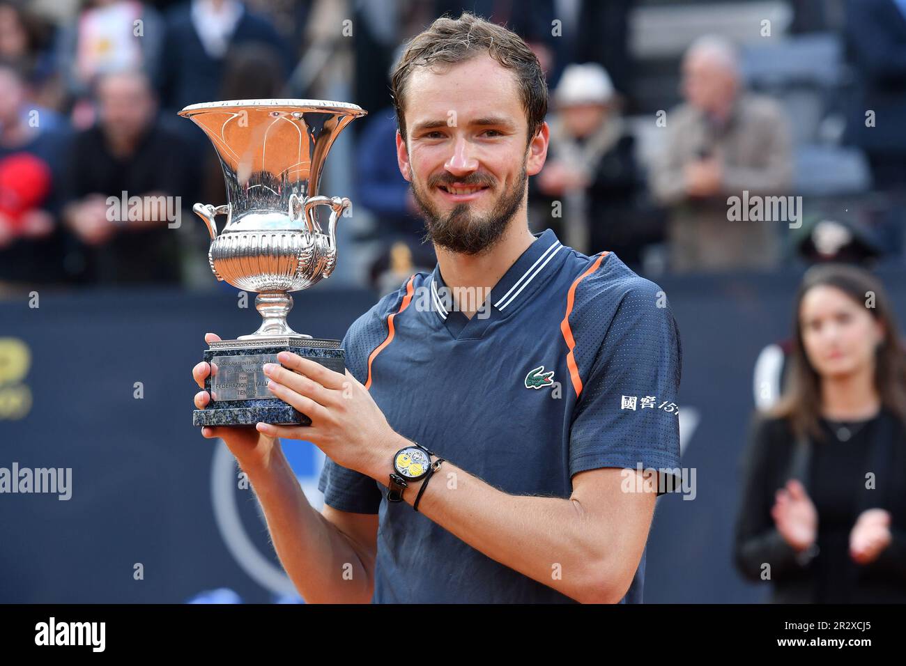 Rom, . 21. Mai 2023. Daniil Medvedev gewinnt die Internazionali BNL d'Italia 2023 im Foro Italico, Italien, 21. Mai 2023 Fotografo01 Kredit: Independent Photo Agency/Alamy Live News Stockfoto