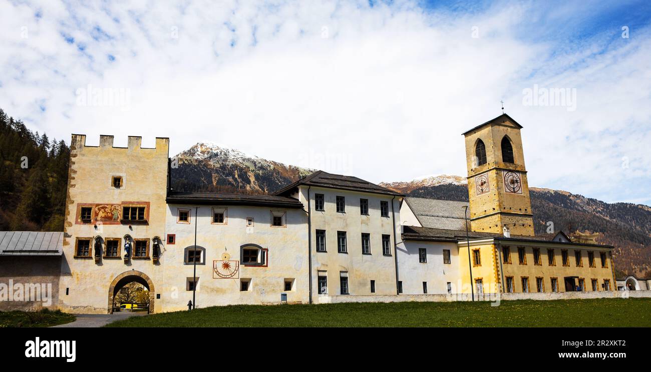 Kloster von St. Johann in muestair schweiz Panorama Stockfoto