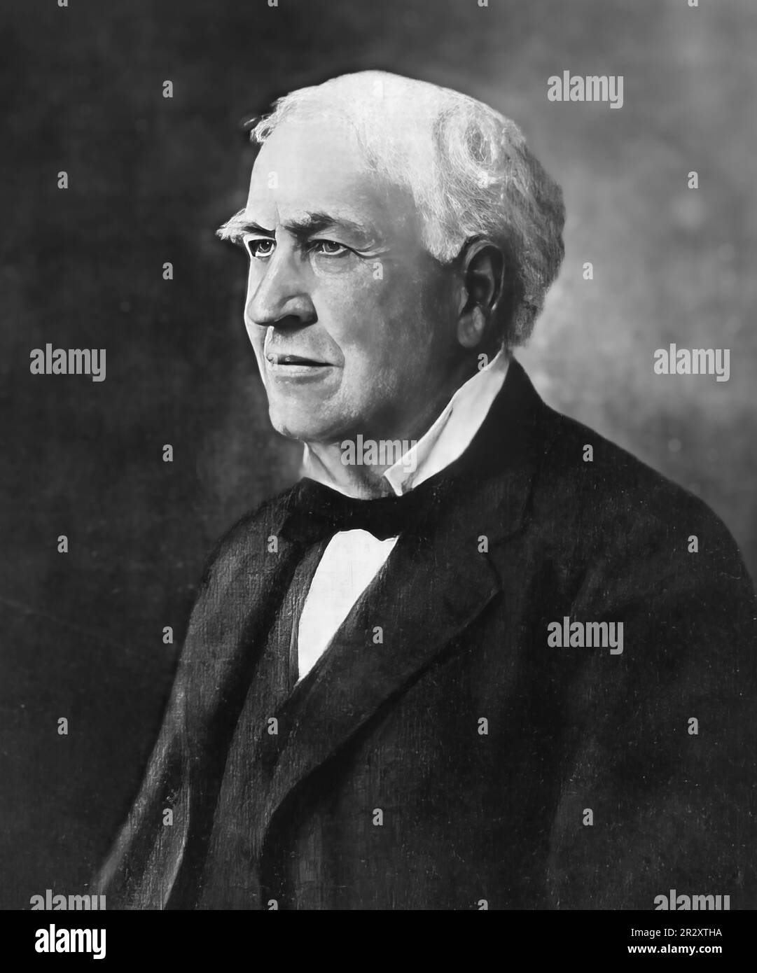 Thomas Edison, der amerikanische Unternehmer und Erfinder, der die Glühbirne 1879 patentierte Stockfoto