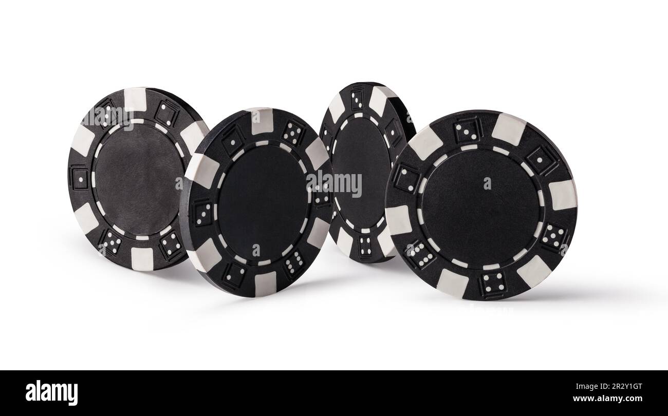 Casino-Chips, isoliert auf weißem Hintergrund Stockfoto