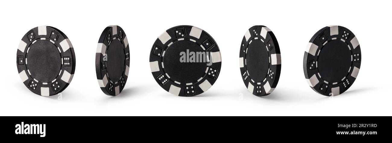 Casino-Chips, isoliert auf weißem Hintergrund Stockfoto