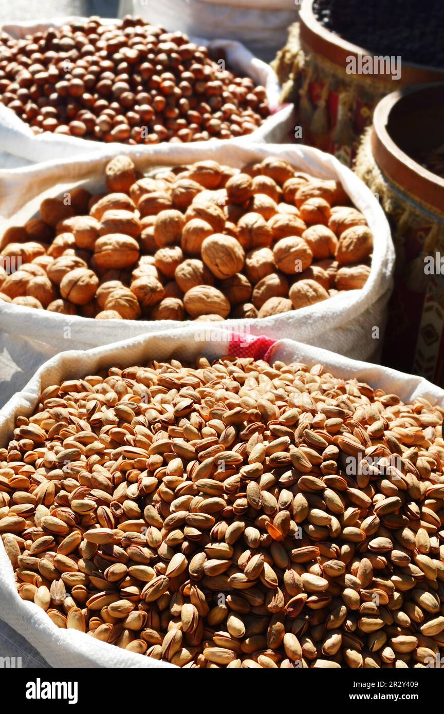 Food-Produkte auf dem Straßenmarkt in arabischen Land Stockfoto