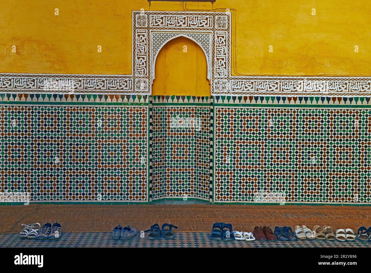 Mausoleum von Moulay Ismail, Meknes, Maghreb, Nordafrika, Marokko Stockfoto