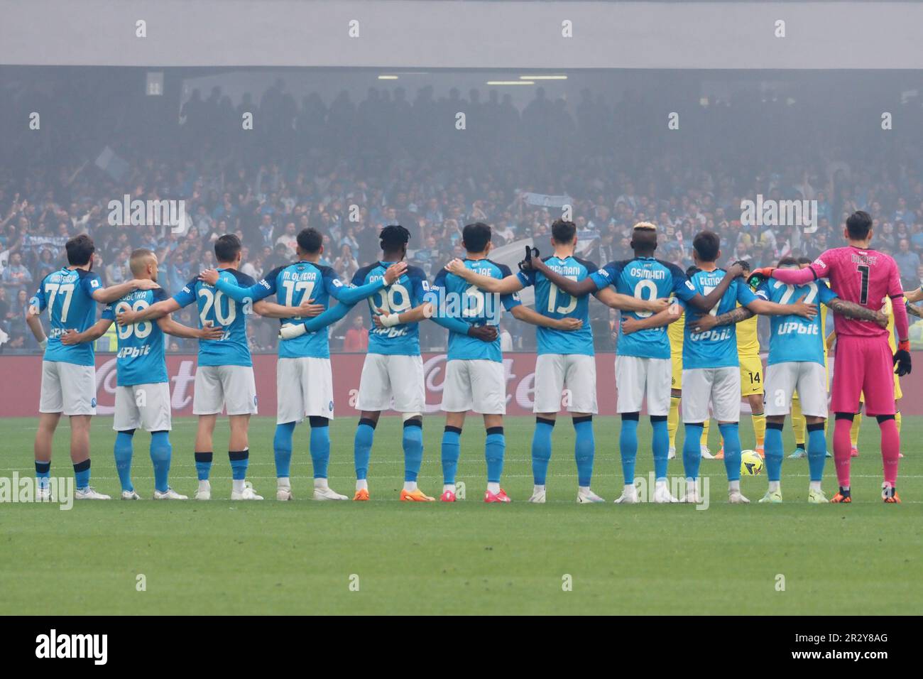 Neapel, Italien. 21. Mai 2023. Neapel-Fußballmannschaft, während des Spiels der italienischen Serie A zwischen Neapel und Zwischenergebnis, Neapel 3, Inter 1, im Stadion Diego Armando Maradona gespielt. Neapel, Italien, 21. Mai 2023. (Foto: Vincenzo Izzo/Sipa USA) Guthaben: SIPA USA/Alamy Live News Stockfoto