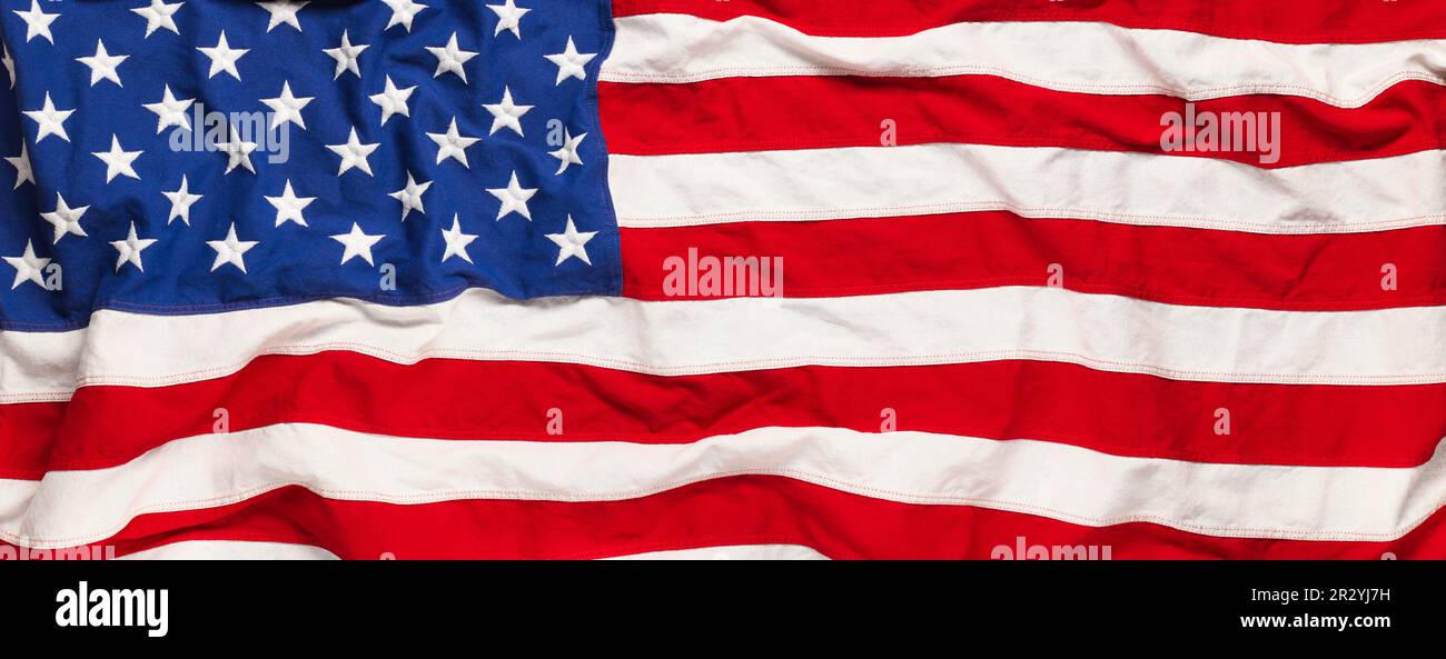 Hintergrund DER US-amerikanischen Flagge oder Rot-, Weiß- und Blautapete der Patriotischen USA. Für den 4. Juli, Memorial Day, Labor Day oder Veteran's Day. Stockfoto