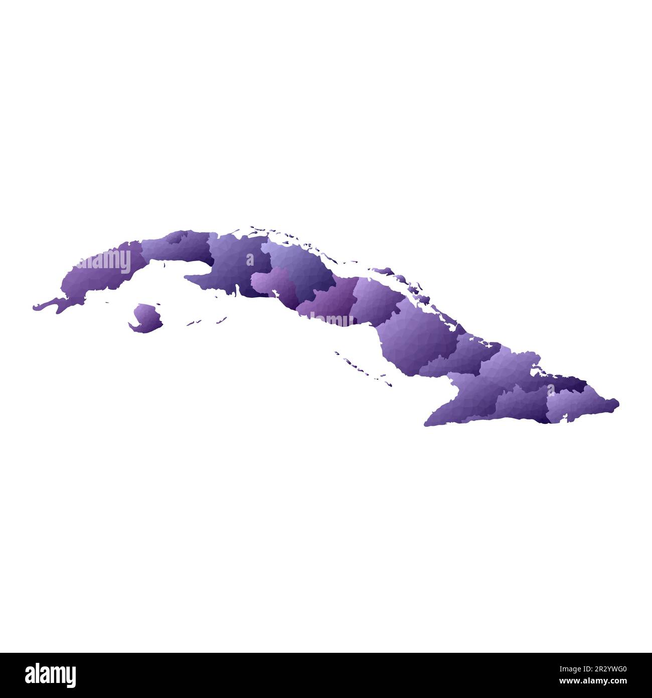 Kuba Karte. Geometrischer Stil Länderkontur. Illustration des hellvioletten Vektors. Stock Vektor