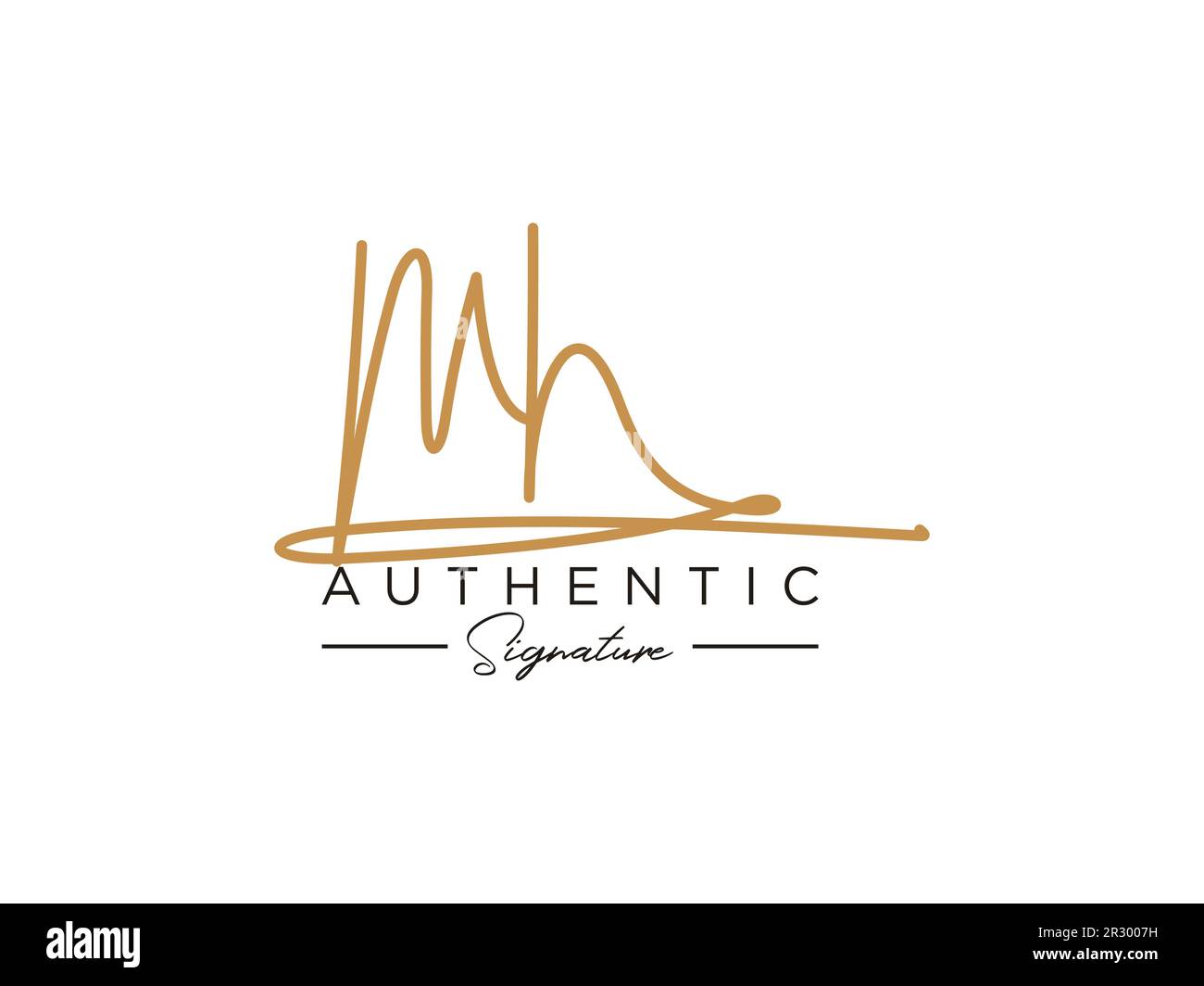 Vorlagenvektor für MH-Signatur-Logo. Stock Vektor