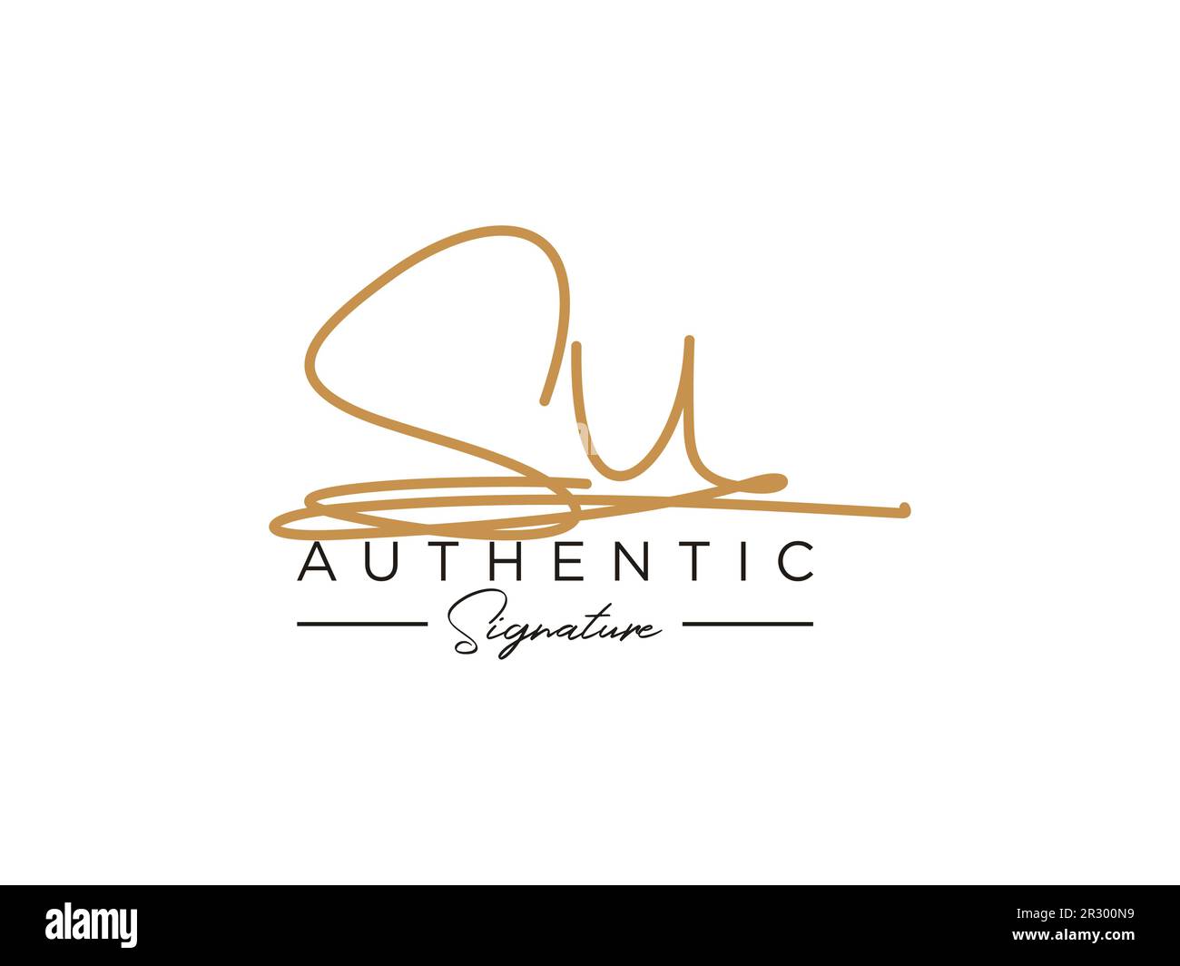 VEKTOR der SU-Signatur-Logo-Vorlage. Stock Vektor