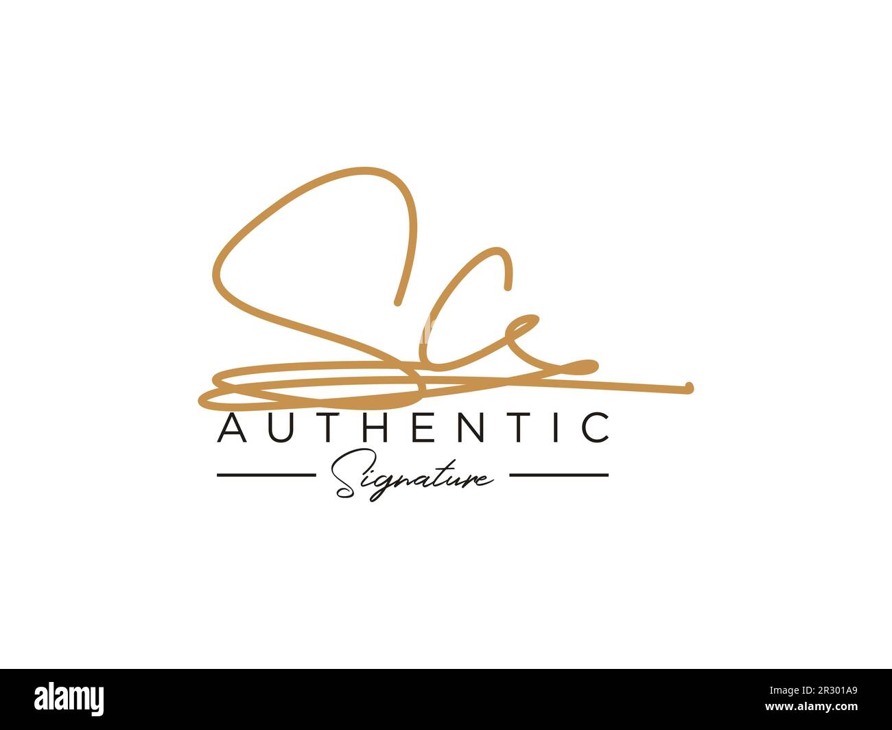 Vektor für SC-Signatur-Logo-Vorlage. Stock Vektor
