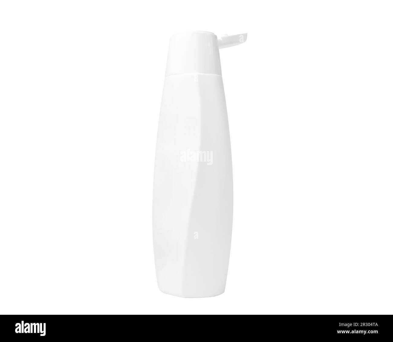 Weiße Flasche mit Körperpflegeprodukt isoliert auf weißem Hintergrund Stockfoto