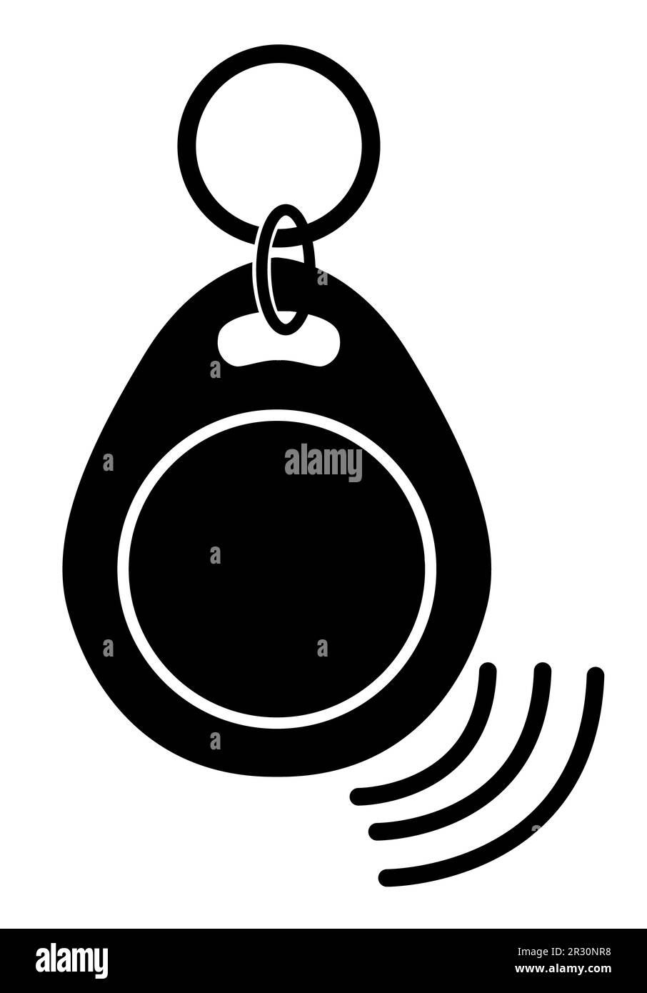 RFID-Schlüsseltag-Symbol. Funkfrequenz-Schlüsselschild. Flacher Stil. Stockfoto