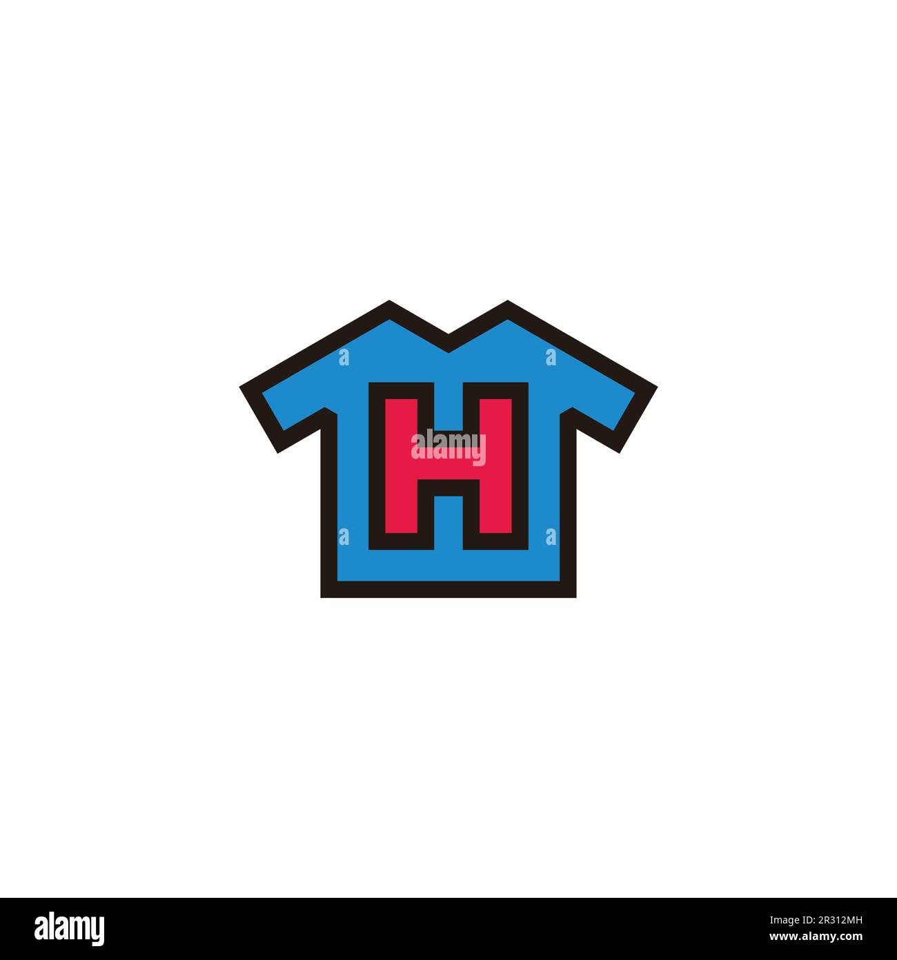 Buchstabe h farbenfrohes Hemd einfacher Logo-Vektor Stock Vektor