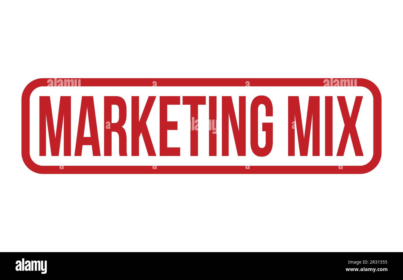 Marketing Mix Gummistempel Dichtungsvektor Stock Vektor