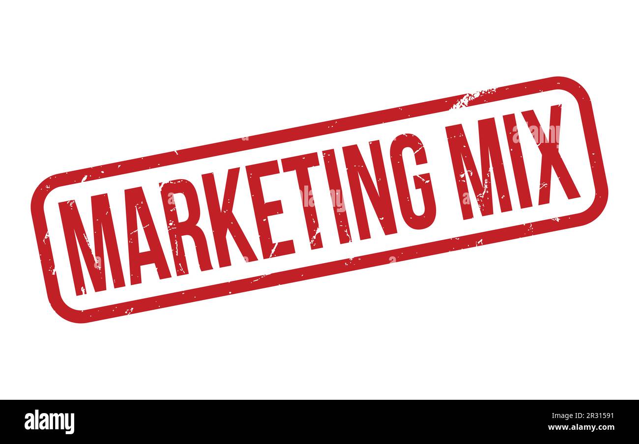 Marketing Mix Gummistempel Dichtungsvektor Stock Vektor