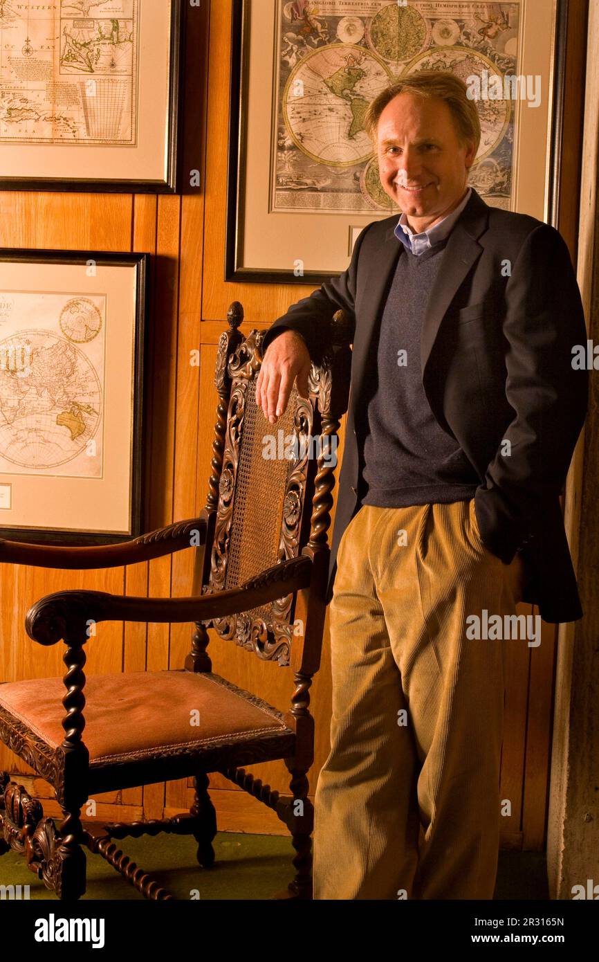 Porträt von Dan Brown, dem Bestseller-Autor des Da Vinci-Kodex. Stockfoto