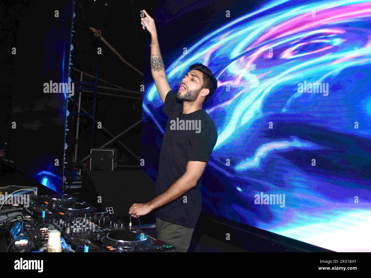 DJ Zeedan, Banele Mazibuko, DJ, Disc Jockey, Rock Show, Gesang, Mumbai, Indien, 15. Mai 2017 Stockfoto