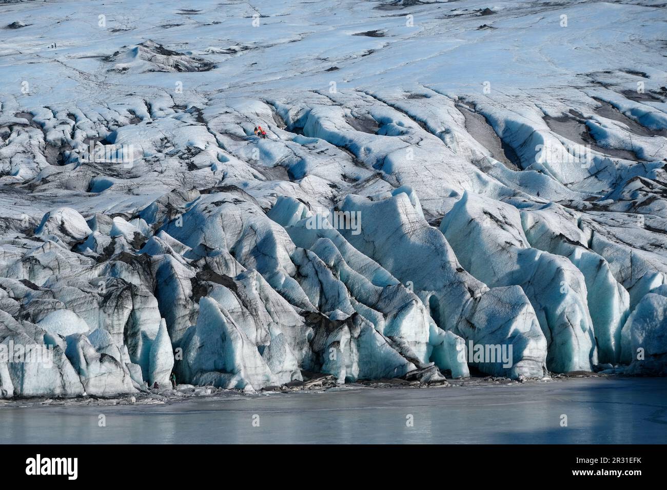 Svinafellsjokull-Gletscher, Skaftafell-Naturschutzgebiet, Vatnajokull-Nationalpark, Südost-Island, Island Stockfoto