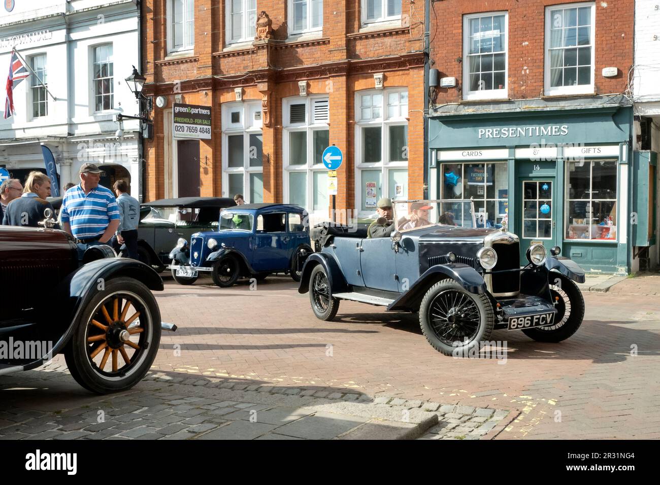 Vintage Riley beim Faversham Festival of Transport 2023. Faversham Kent UK Stockfoto