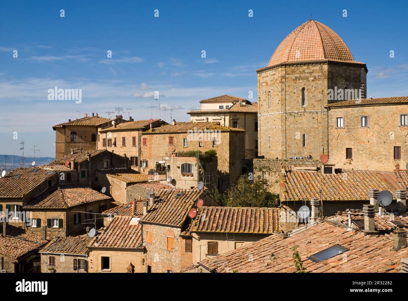 Blick auf die Stadt Volterra Stockfoto