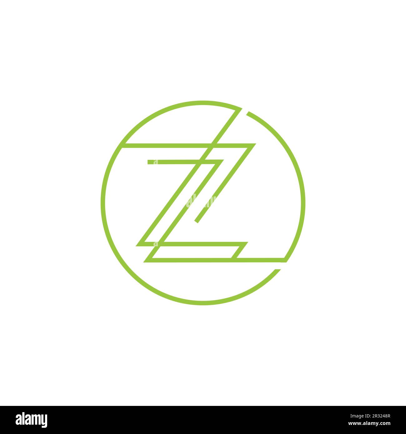 Design mit Z-Motiv und Spa-Logo. Kreativer abstrakter Z-Buchstabe in einer kreisförmigen Form mit Liniendesign. Luxuriöses und elegantes Logo Stock Vektor