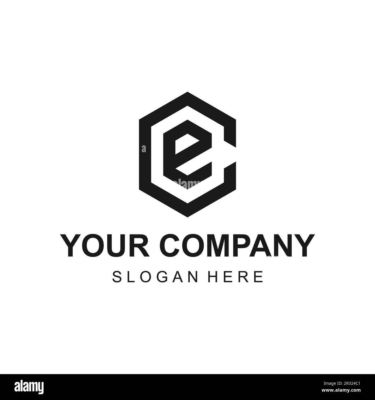 Moderner Vektor mit geometrischem CE- oder EC-Logo Stock Vektor