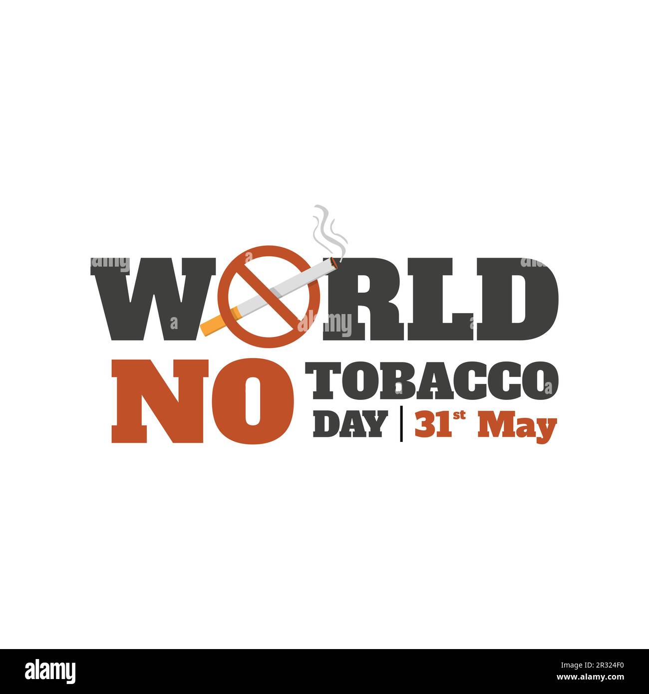 Welt kein Tabak Tag Vektorbild. Vektorbild, Poster oder Banner für Welt kein Tabak Tag. Stoppen Sie den Tabak Stock Vektor