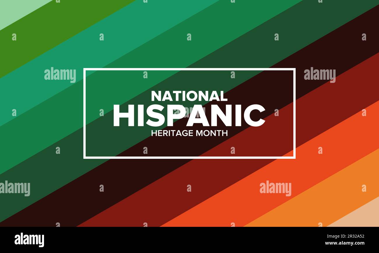 National Hispanic Heritage Month im September und Oktober. Hispanische und lateinamerikanische Kultur. Feiern Sie jährlich in den USA. Vektorposter Stock Vektor