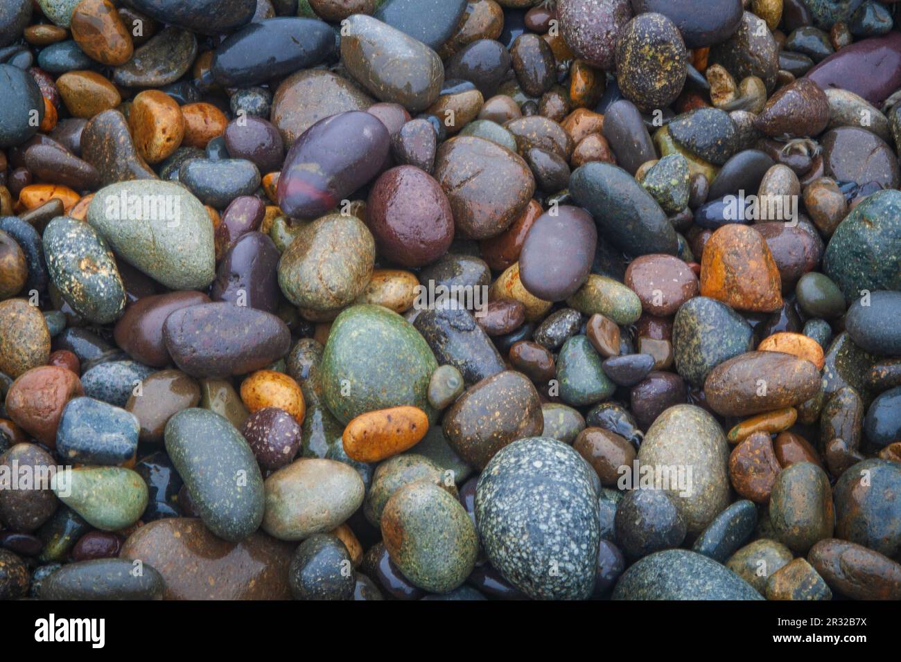 Glatte, Farbige Kieselsteine, Küste, Lima, Peru Stockfoto