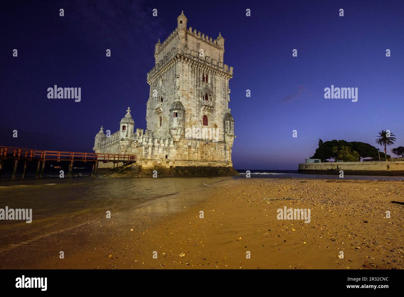 Torre de Belém, arquitectura Manuelina, Lisboa, Portugal. Stockfoto