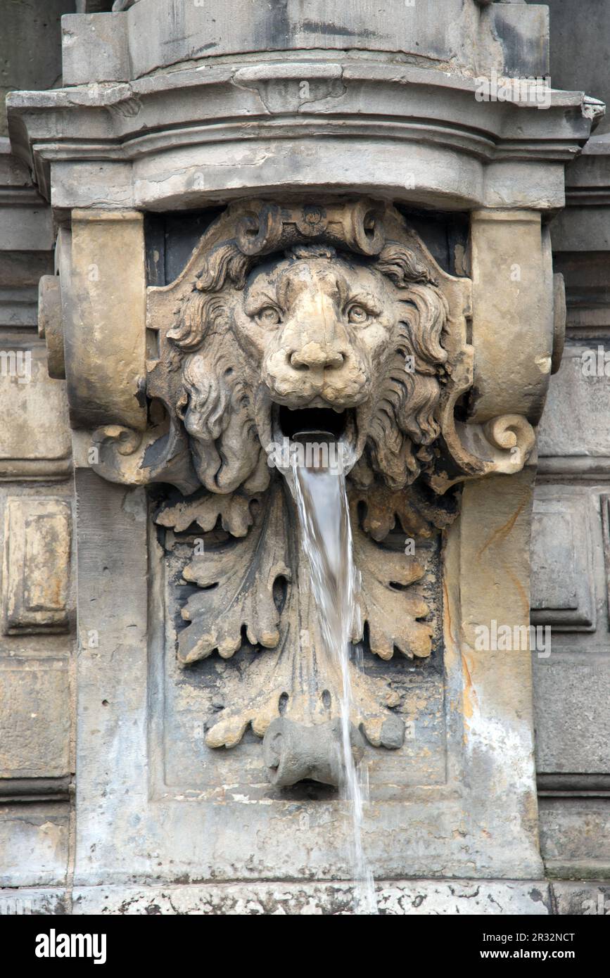 Jan-von-Werth-Brunnen am Alter Markt Stockfoto