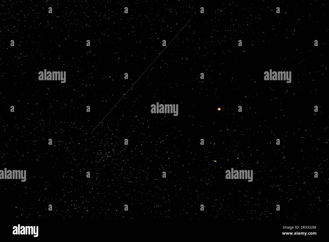 Februar 10-12 2023 der seltene grüne Komet C/2022 E3 (ZTF) passierte am nächsten am Planeten Mars. Dieses Bild wurde 2-11 mm von der Nähe von Ashland ODER Exp 8 s f/ aufgenommen Stockfoto